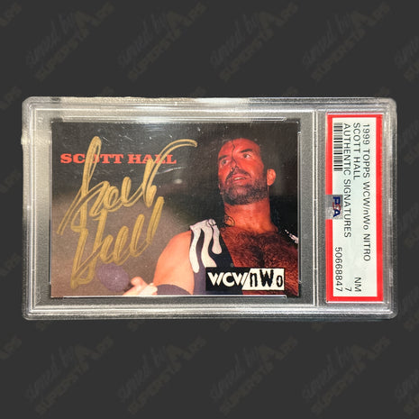 Scott Hall signed WCW nWo Trading Card (Encapsulated w/ PSA)