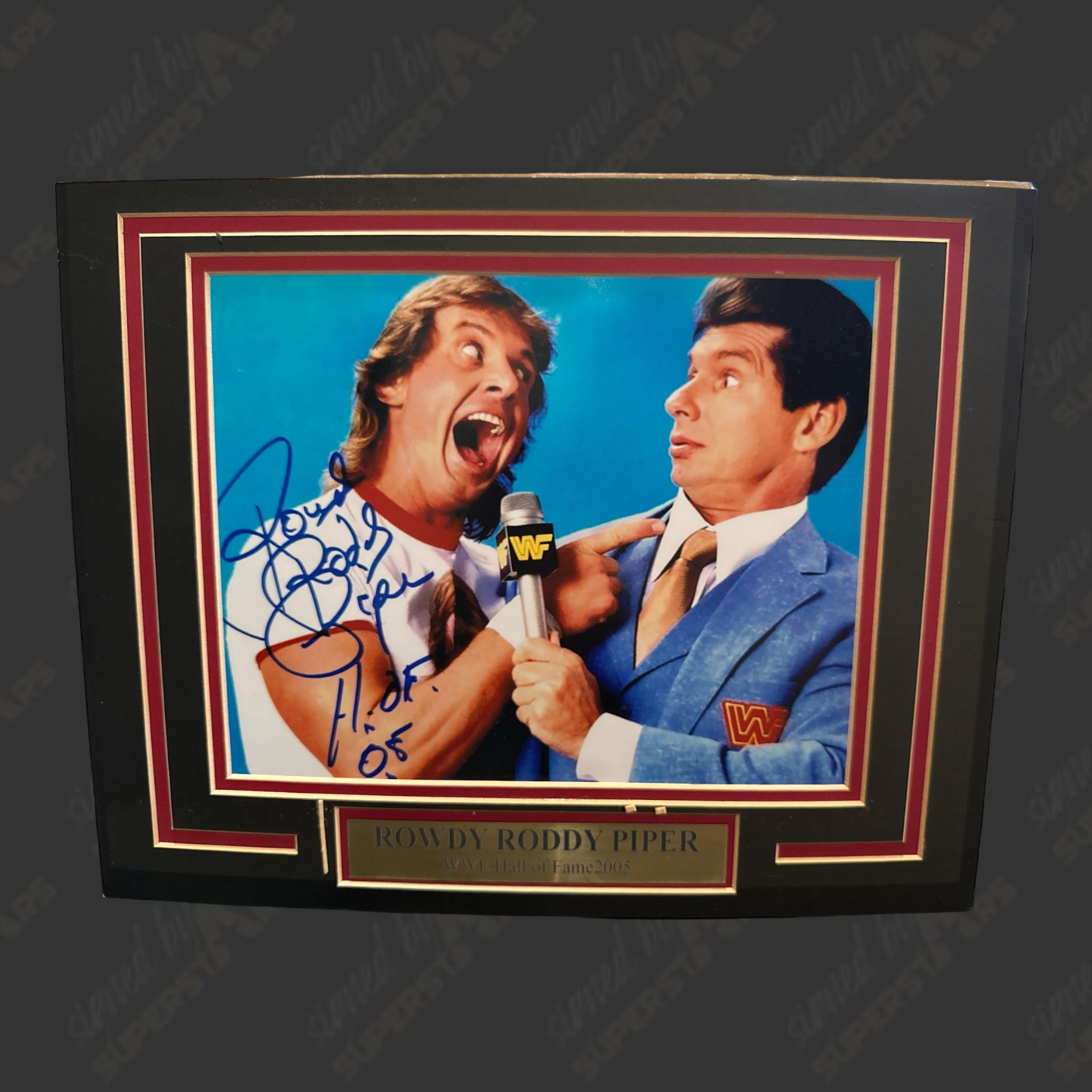 Rowdy Roddy Piper signed 11x14 Matted Photo – Signed By Superstars