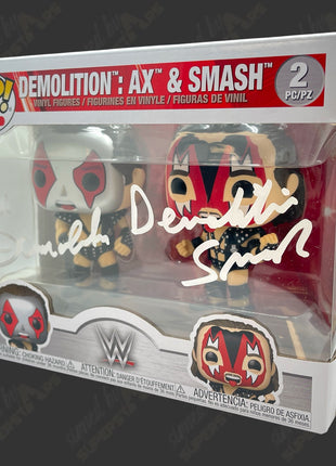 Demolition Ax & Smash dual signed WWE Funko POP Figure 2pack *WHITE PAINT*