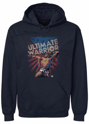 Ultimate Warrior American Flag WWE Men's Hoodie