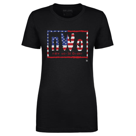 nWo WWE Logo American Flag Women's WWE T-Shirt