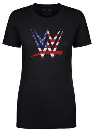 WWE Logo American Flag Women's WWE T-Shirt