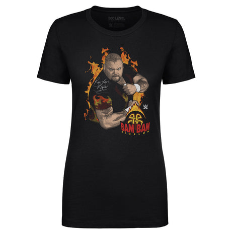 Bam Bam Bigelow Flames Pose WHT