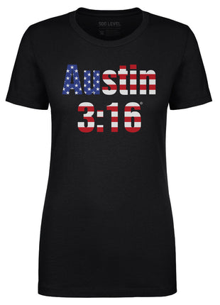 Stone Cold Steve Austin WWE 316 American Flag Women's WWE T-Shirt