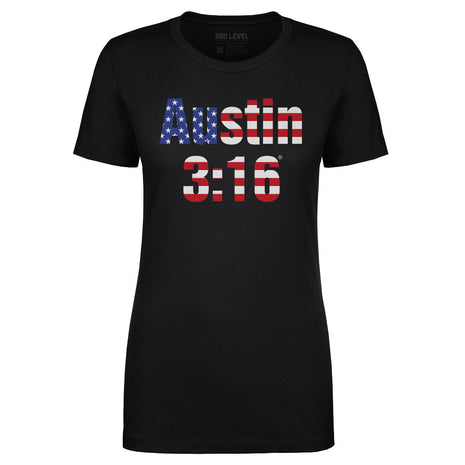 Stone Cold Steve Austin WWE 316 American Flag Women's WWE T-Shirt