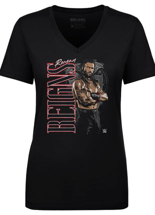 Roman Reigns WWE Vertical Name Women's WWE V-Neck T-Shirt