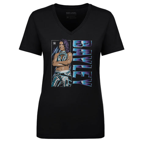 Bayley WWE Vertical Name Women's WWE V-Neck T-Shirt