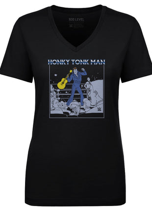 Honky Tonk Man Caricature Women's WWE V-Neck T-Shirt
