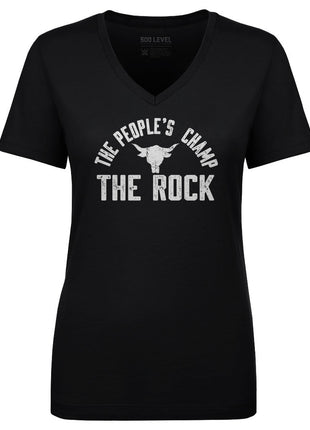The Rock The People's Champ Logo WWE Women's V-Neck T-Shirt