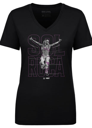 Sol Ruca WWE Name Outline Women's WWE V-Neck T-Shirt