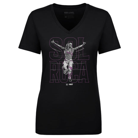 Sol Ruca WWE Name Outline Women's WWE V-Neck T-Shirt