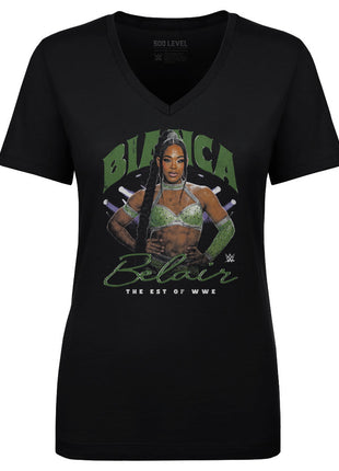 Bianca Belair Grunge Women's WWE V-Neck T-Shirt