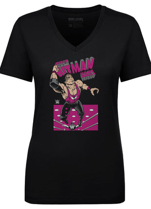 Bret Hart Caricature Women's WWE V-Neck T-Shirt