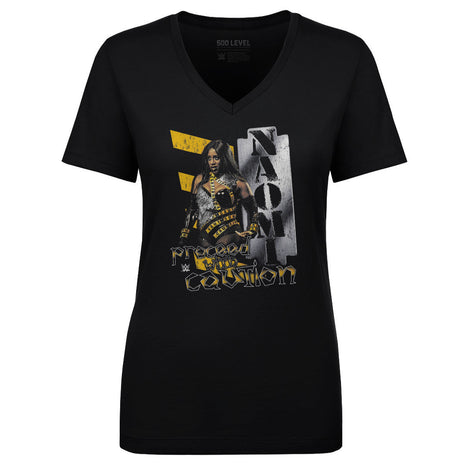 Naomi Proceed With Caution Women's WWE V-Neck T-Shirt