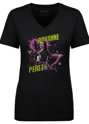 Roxanne Perez Hearts Women's WWE V-Neck T-Shirt