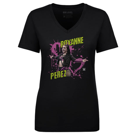 Roxanne Perez Hearts Women's WWE V-Neck T-Shirt