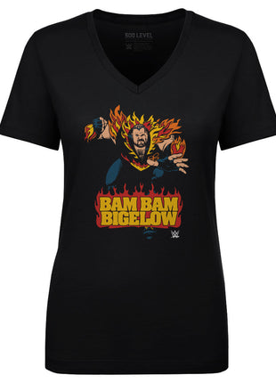 Bam Bam Bigelow Caricature Women's WWE V-Neck T-Shirt
