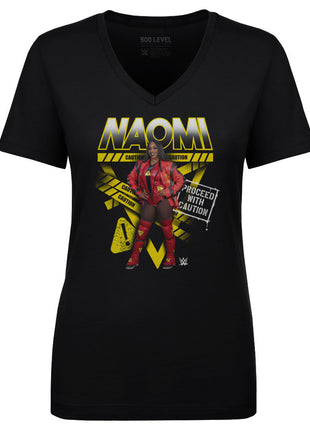 Naomi Caution WWE Caution Tape Women's WWE V-Neck T-Shirt
