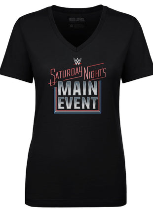 WWE Saturday Night's Main Event 2024 Logo Women's WWE V-Neck T-Shirt
