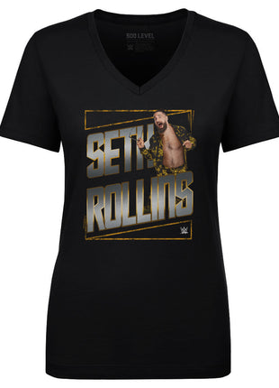 Seth Rollins Gold WWE Women's V-Neck T-Shirt
