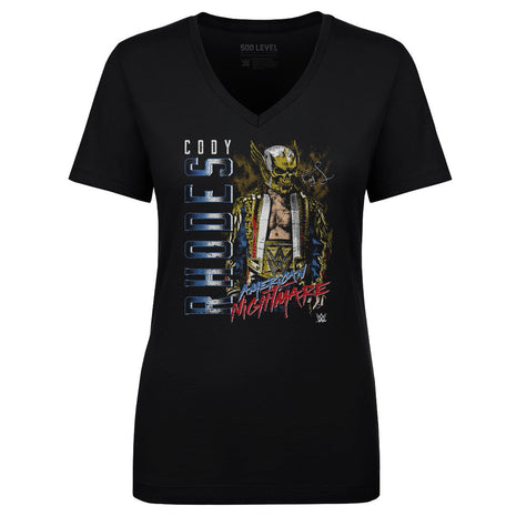 Cody Rhodes Skull Mask Women's WWE V-Neck T-Shirt