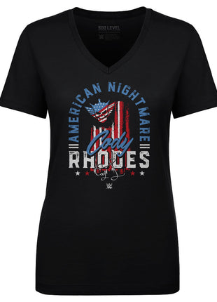Cody Rhodes American Nightmare Text Women's WWE V-Neck T-Shirt