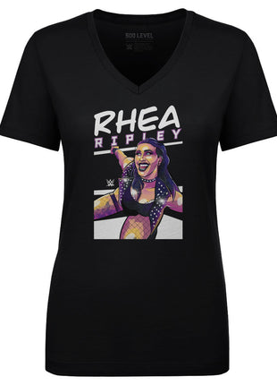 Rhea Ripley Illustration Women's WWE V-Neck T-Shirt