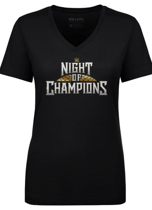 WWE Night Of Champions 2023 Logo Women's WWE V-Neck T-Shirt