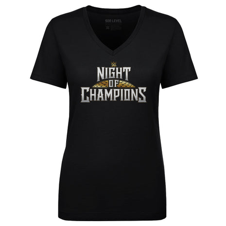 WWE Night Of Champions 2023 Logo Women's WWE V-Neck T-Shirt