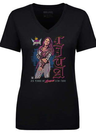 Lita 25th Anniversary Vertical WWE Women's V-Neck T-Shirt