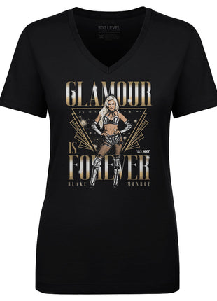 Blake Monroe Glamour Forever Women's WWE V-Neck T-Shirt