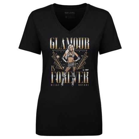 Blake Monroe Glamour Forever Women's WWE V-Neck T-Shirt