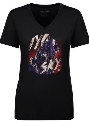 Iyo Sky Bitmap Women's WWE V-Neck T-Shirt