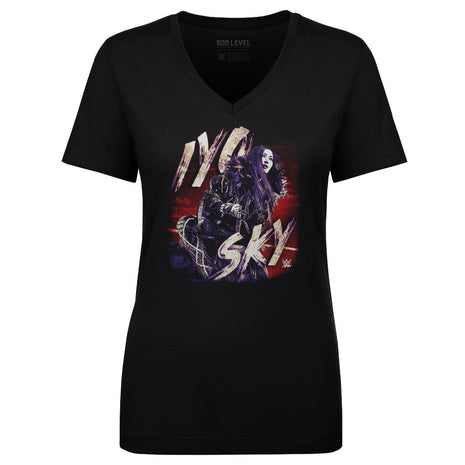 Iyo Sky Bitmap Women's WWE V-Neck T-Shirt