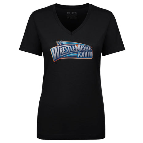 WrestleMania 28 Logo Women's WWE V-Neck T-Shirt