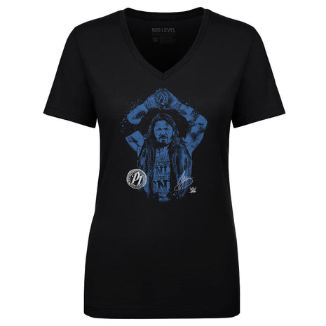 A.J. Styles WWE Splatter Women's WWE V-Neck T-Shirt