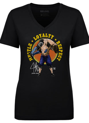 John Cena Hustle Loyalty Respect WWE Women's V-Neck T-Shirt