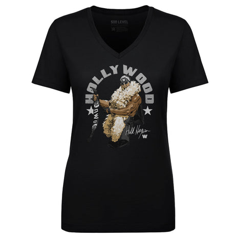 Camiseta de cuello en V para mujer de la WWE Hulk Hogan Hollywood Arc