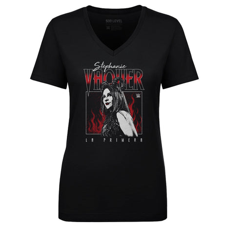Stephanie Vaquer La Primera Flames Women's WWE V-Neck T-Shirt