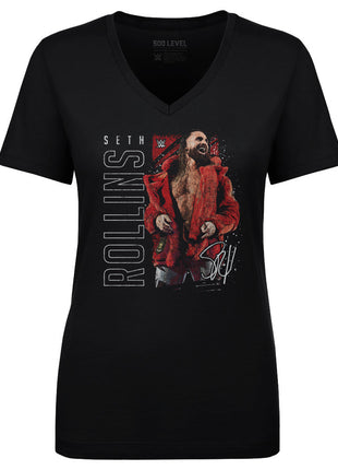 Seth Rollins Gritty Women's WWE V-Neck T-Shirt
