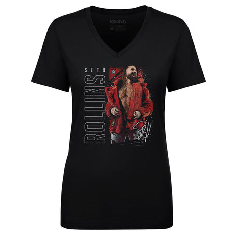 Seth Rollins Gritty Women's WWE V-Neck T-Shirt