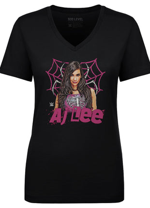 AJ Lee Pose Women's WWE V-Neck T-Shirt