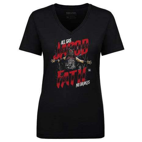Jacob Fatu All Gas No Breaks Women's WWE V-Neck T-Shirt
