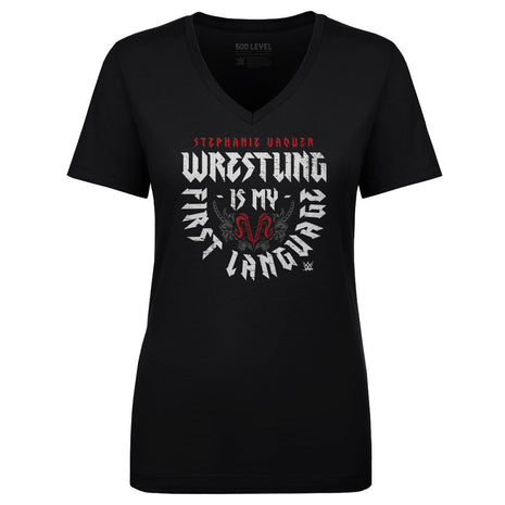 Stephanie Vaquer First Language Women's WWE V-Neck T-Shirt