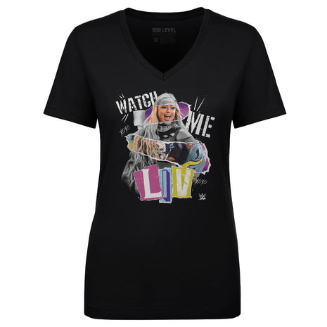 Liv Morgan Watch Me Poster Women's WWE V-Neck T-Shirt