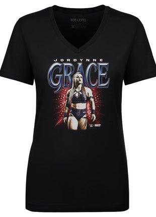 Jordynne Grace Bitmap Women's WWE V-Neck T-Shirt