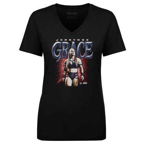 Jordynne Grace Bitmap Women's WWE V-Neck T-Shirt