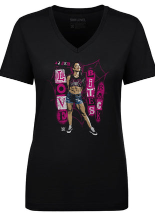 AJ Lee Love Bites Back Women's WWE V-Neck T-Shirt