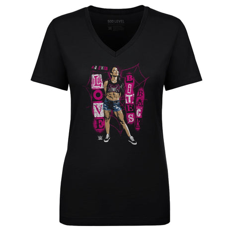 AJ Lee Love Bites Back Women's WWE V-Neck T-Shirt