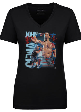 John Cena Never Give Up Salute Women's WWE V-Neck T-Shirt
